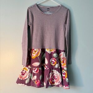 TEA COLLECTION  Mix Print Long Sleeve Tiered Twirl Skirt Dress-Size 5